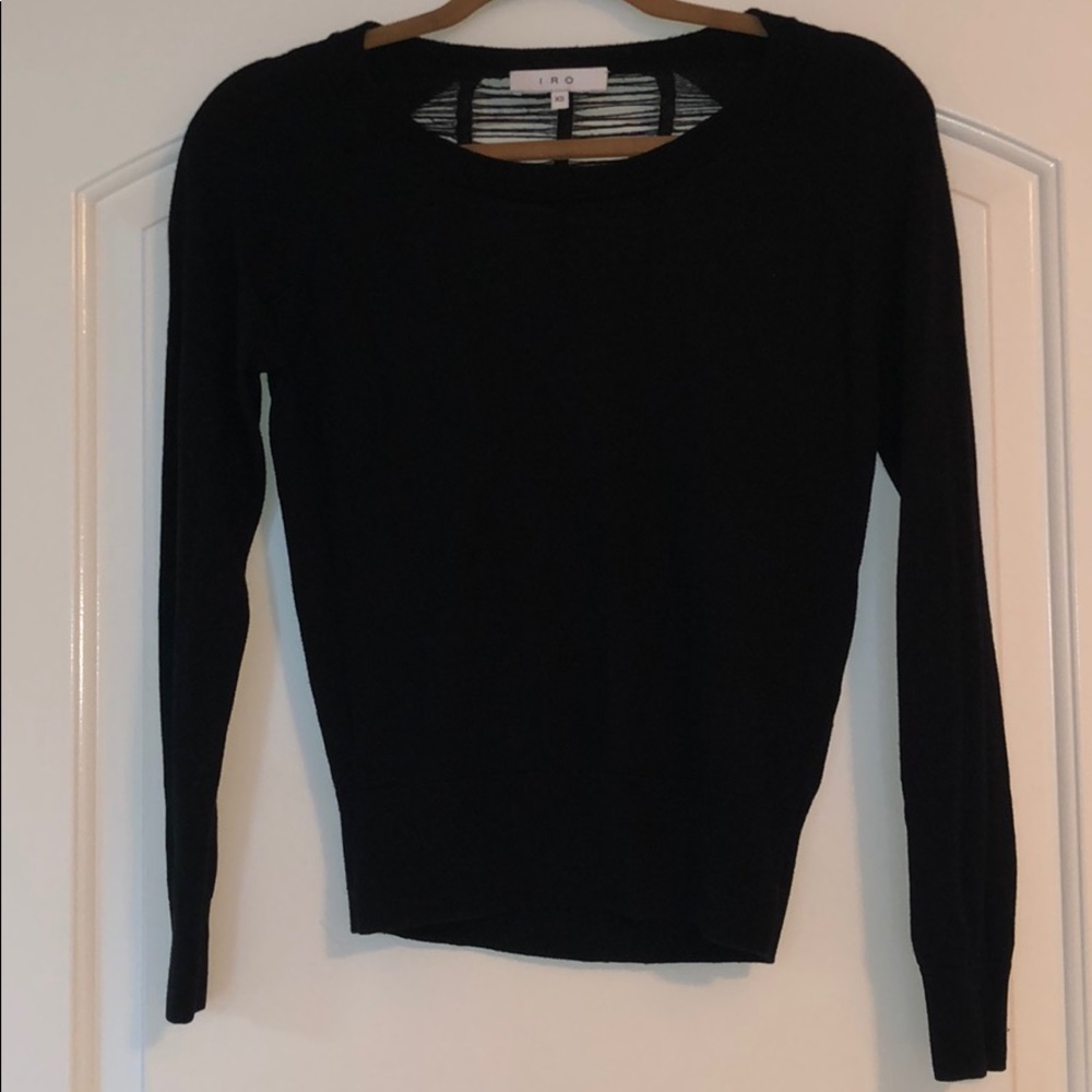 Black fitted IRO sweater with cutout back